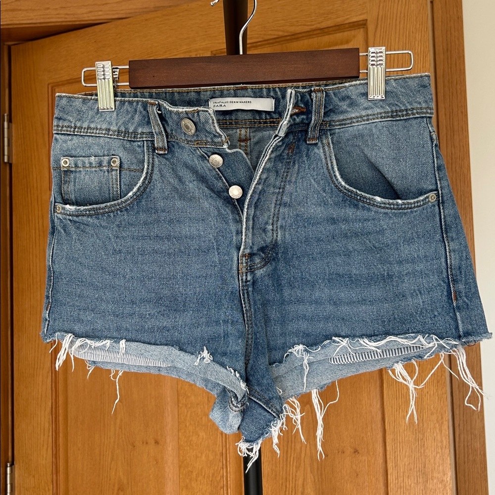 Zara Light Blue Denim Shorts